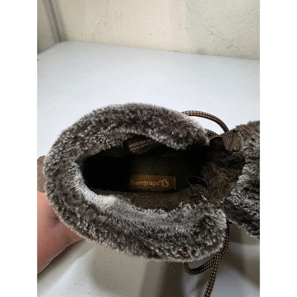 Baretraps Augustina Brown Faux Fur Duck Boots Womens 5M